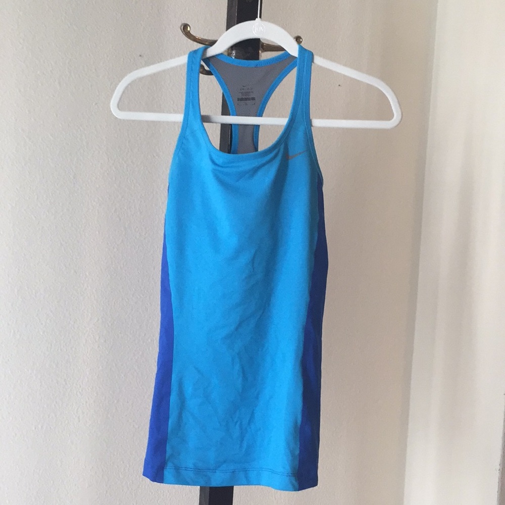 Nike Dri-Fit M Two-Tone Blue Athletic Tank Top